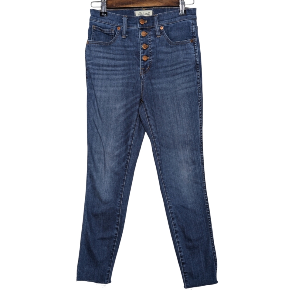 Madewell Women's 10" High-Rise Skinny Crop Dark Wash Blue Jeans Size 26